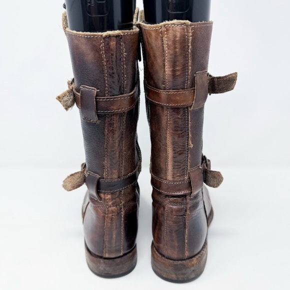 Bed Stu Brown Leather Engineer Boots Women's US Size 6.5 Made in Mexico Mid-Calf - Picture 5 of 8